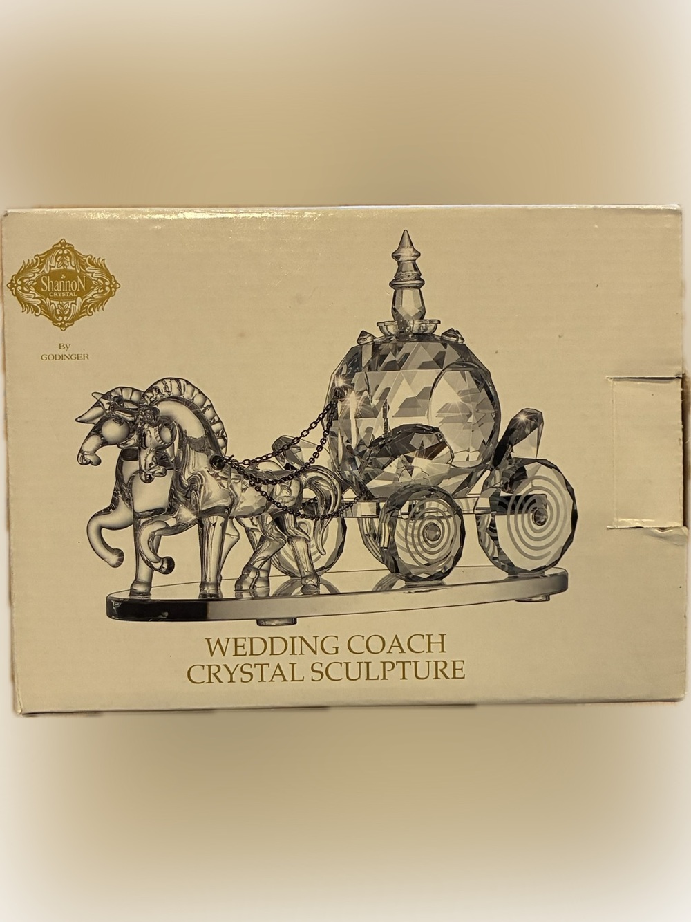 Wedding Coach Crystal Sculpture - Clear